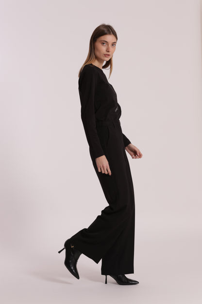 PANTALONE PALAZZO CON ELASTICO DIETRO IN POLYVISCOSA
