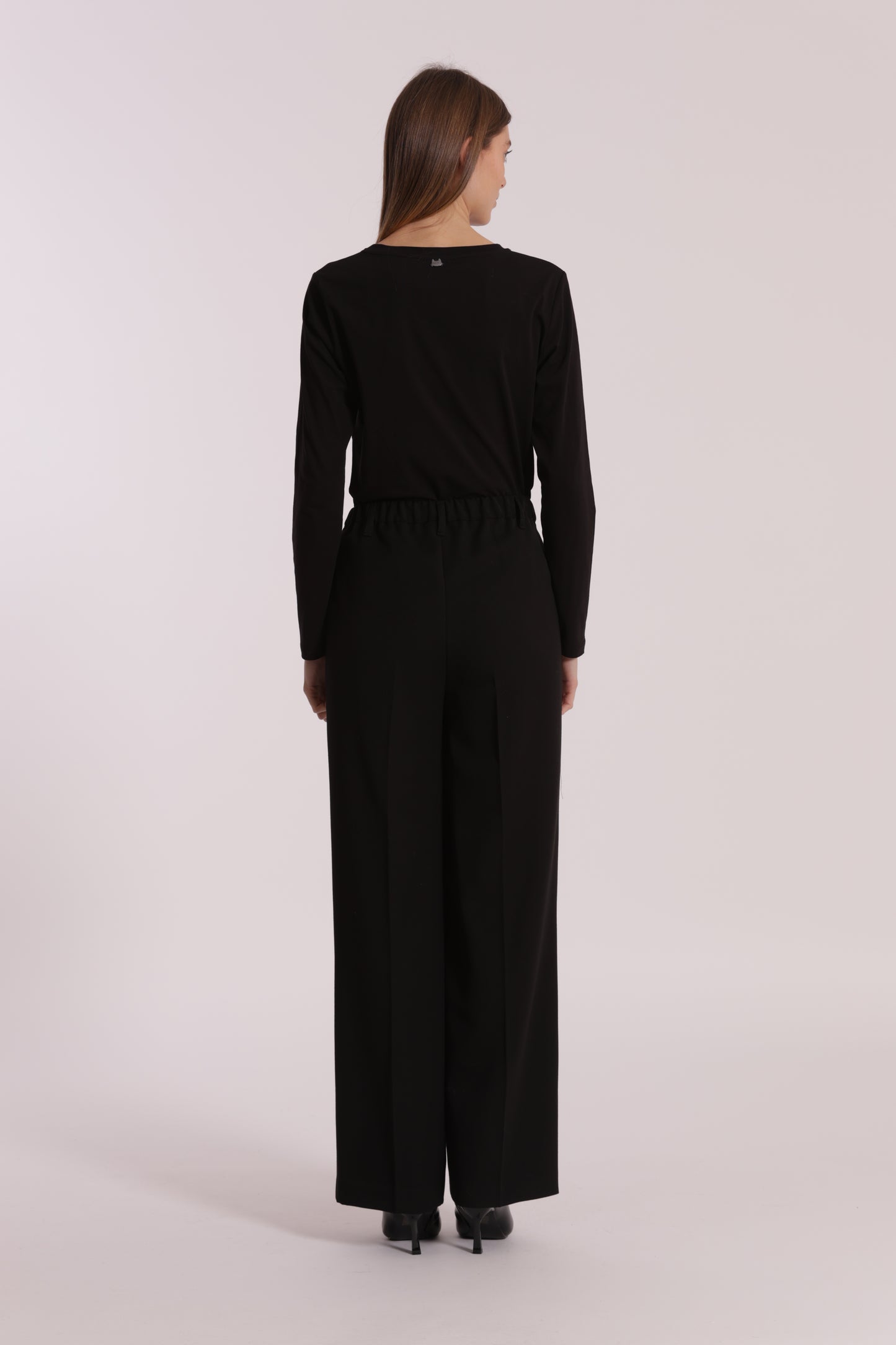 PANTALONE PALAZZO CON ELASTICO DIETRO IN POLYVISCOSA