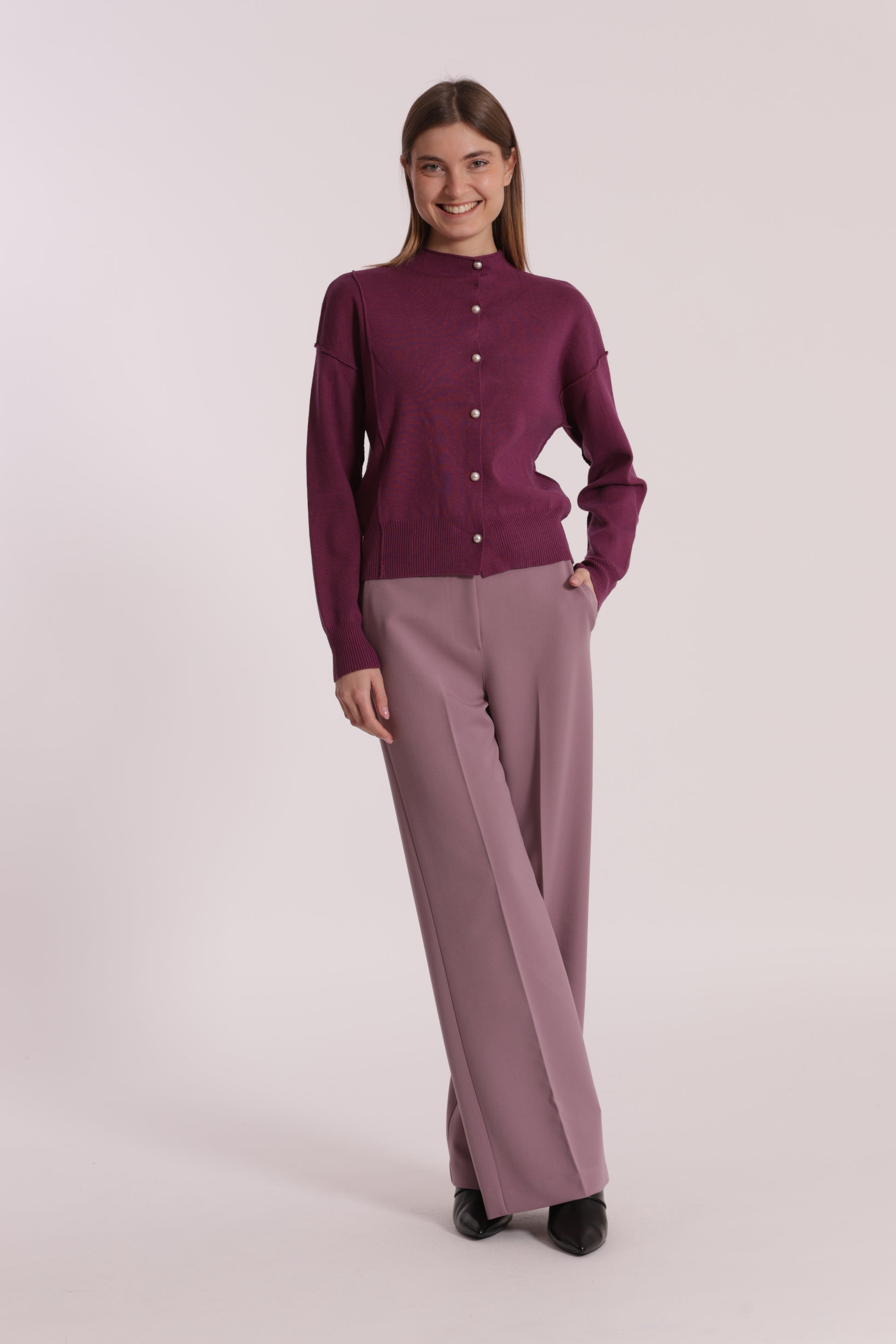 PANTALONE PALAZZO CON ELASTICO DIETRO IN POLYVISCOSA