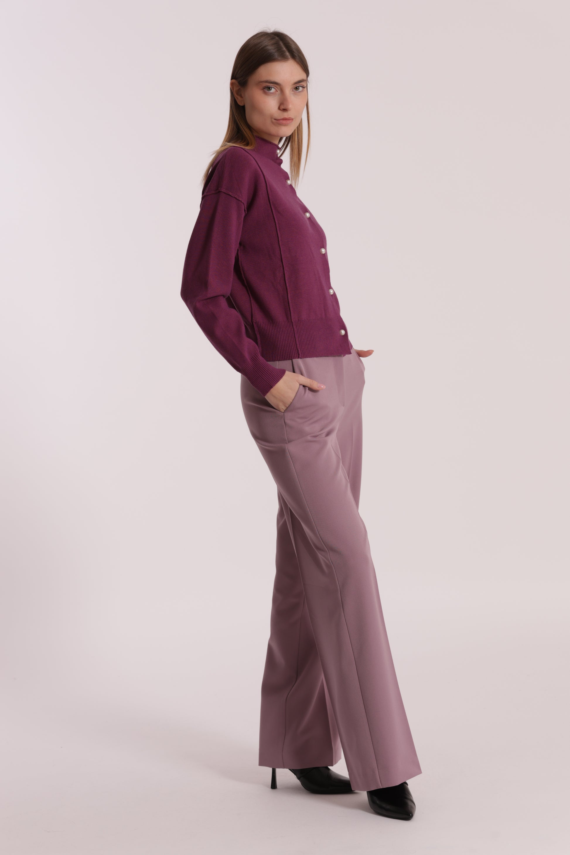 PANTALONE PALAZZO CON ELASTICO DIETRO IN POLYVISCOSA
