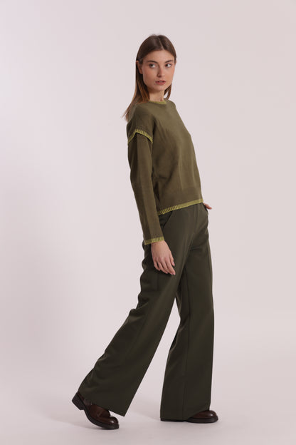 PANTALONE PALAZZO CON ELASTICO DIETRO IN POLYVISCOSA