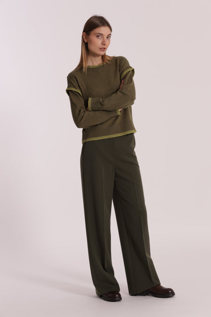 PANTALONE PALAZZO CON ELASTICO DIETRO IN POLYVISCOSA