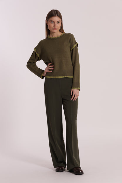PANTALONE PALAZZO CON ELASTICO DIETRO IN POLYVISCOSA