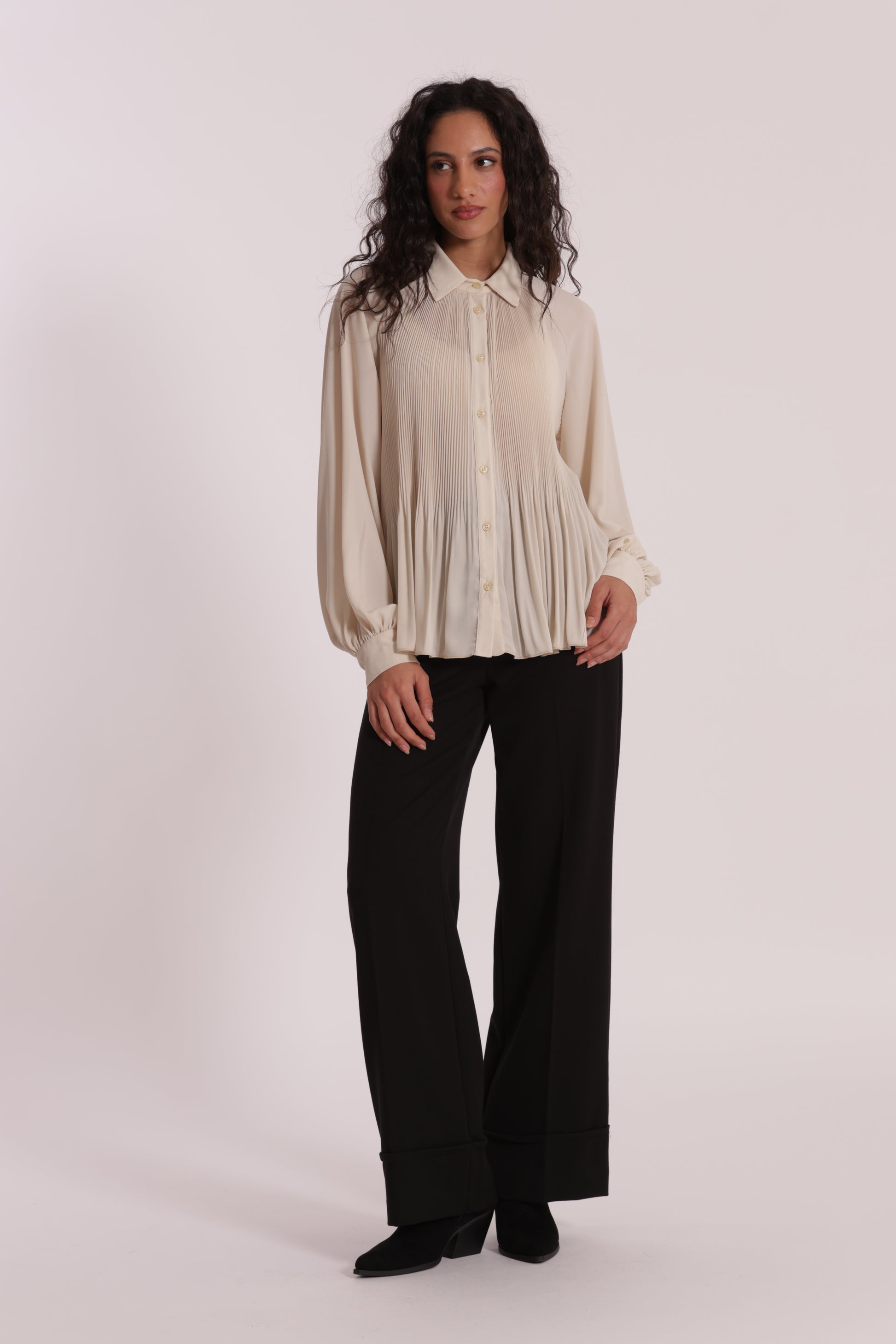 PANTALONE CROPPED CON CINTURA IN POLYVISCOSA
