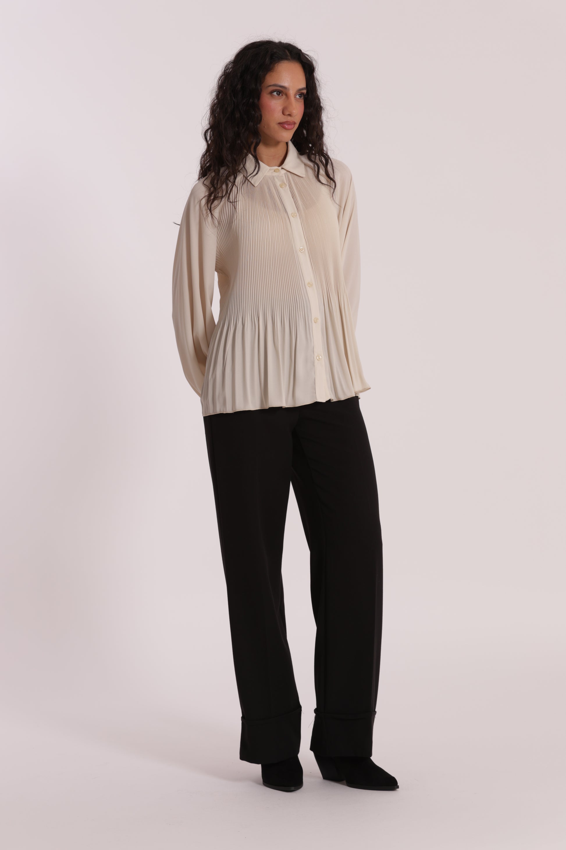 PANTALONE CROPPED CON CINTURA IN POLYVISCOSA