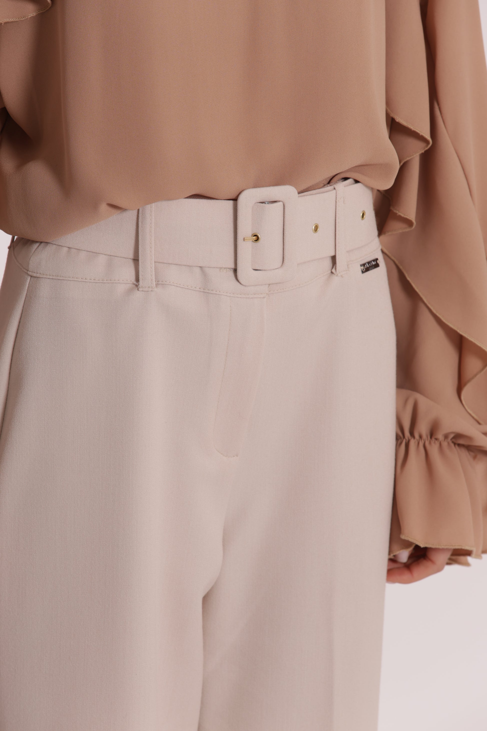 PANTALONE CROPPED CON CINTURA IN POLYVISCOSA