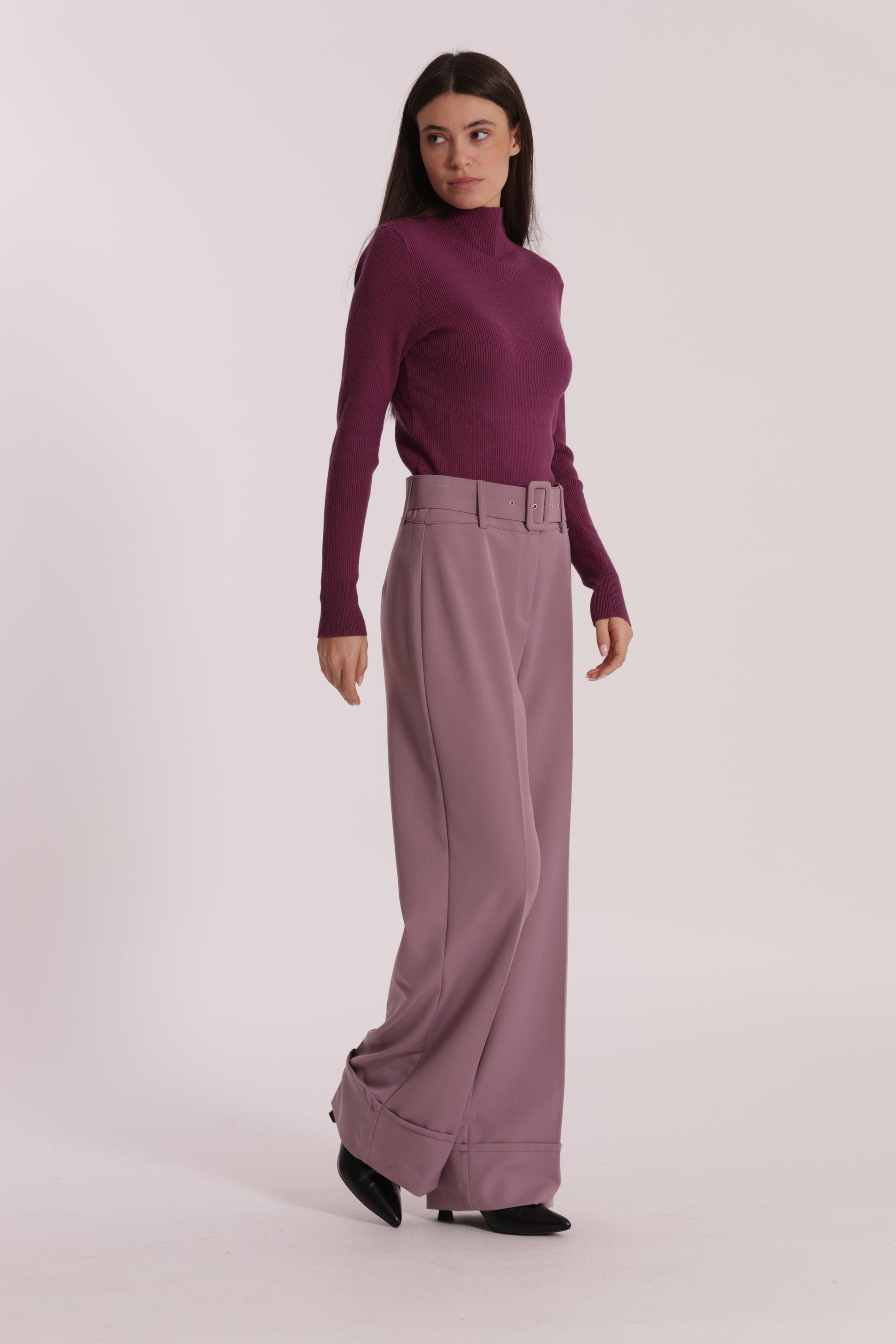 PANTALONE CROPPED CON CINTURA IN POLYVISCOSA