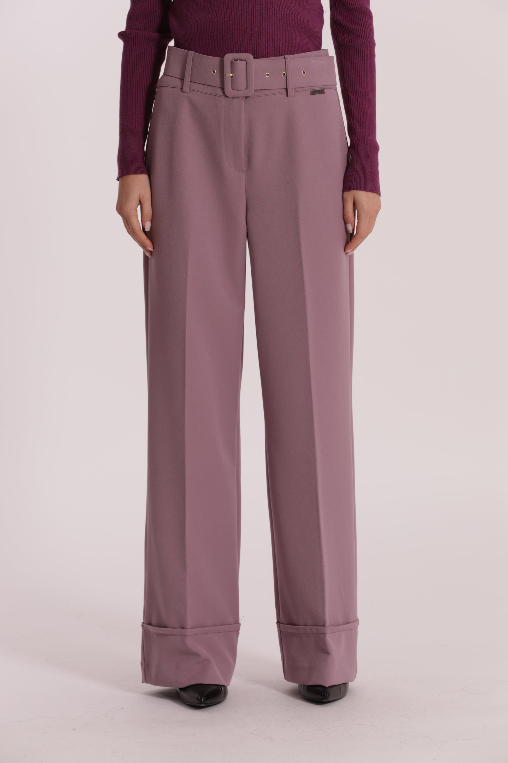 PANTALONE CROPPED CON CINTURA IN POLYVISCOSA