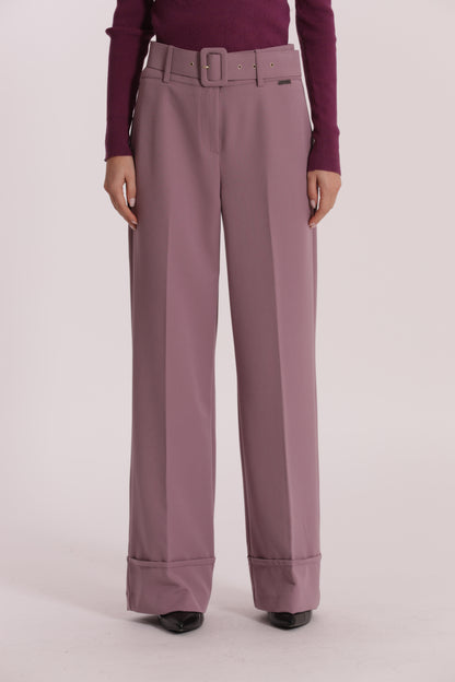 PANTALONE CROPPED CON CINTURA IN POLYVISCOSA