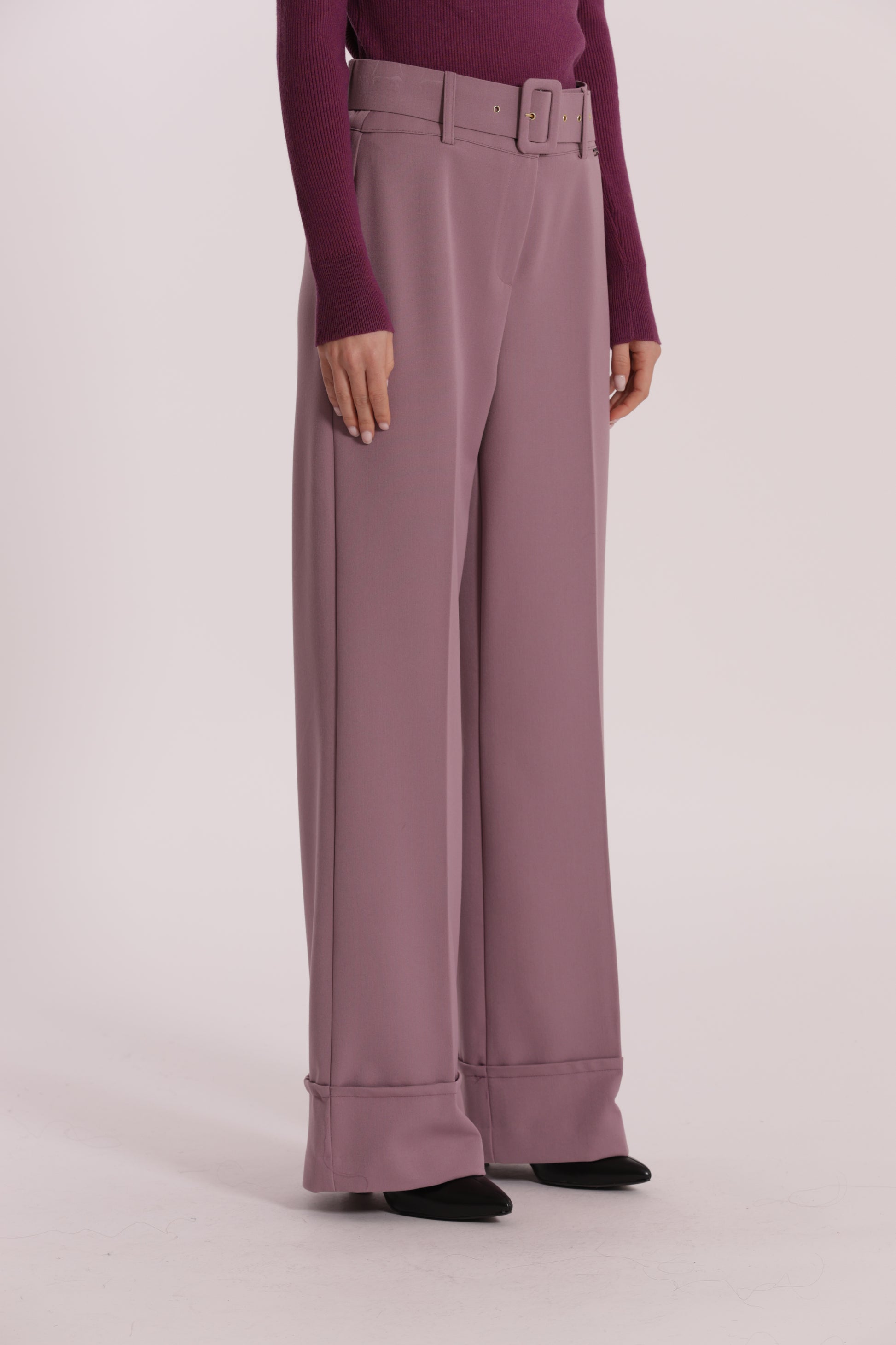 PANTALONE CROPPED CON CINTURA IN POLYVISCOSA