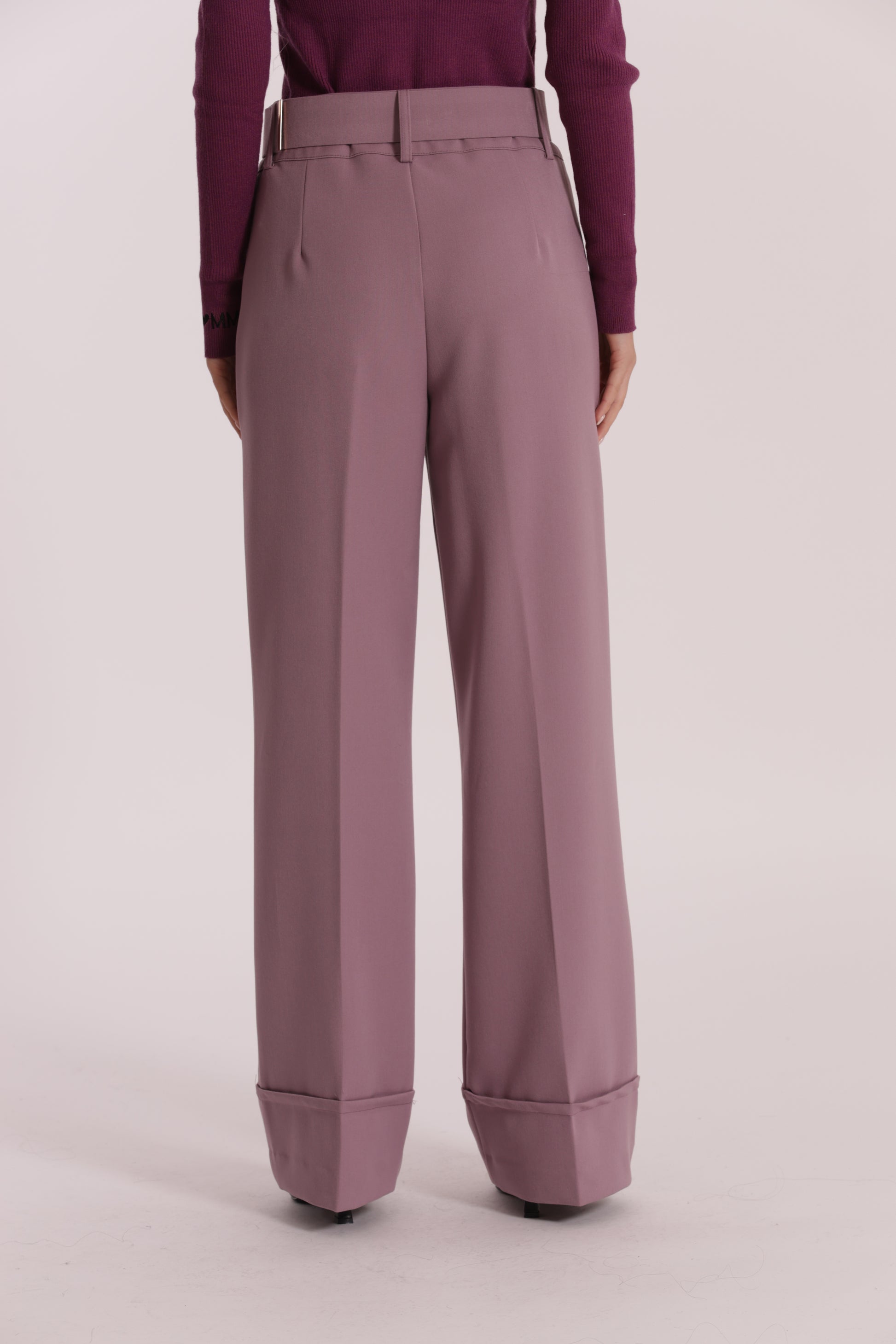 PANTALONE CROPPED CON CINTURA IN POLYVISCOSA