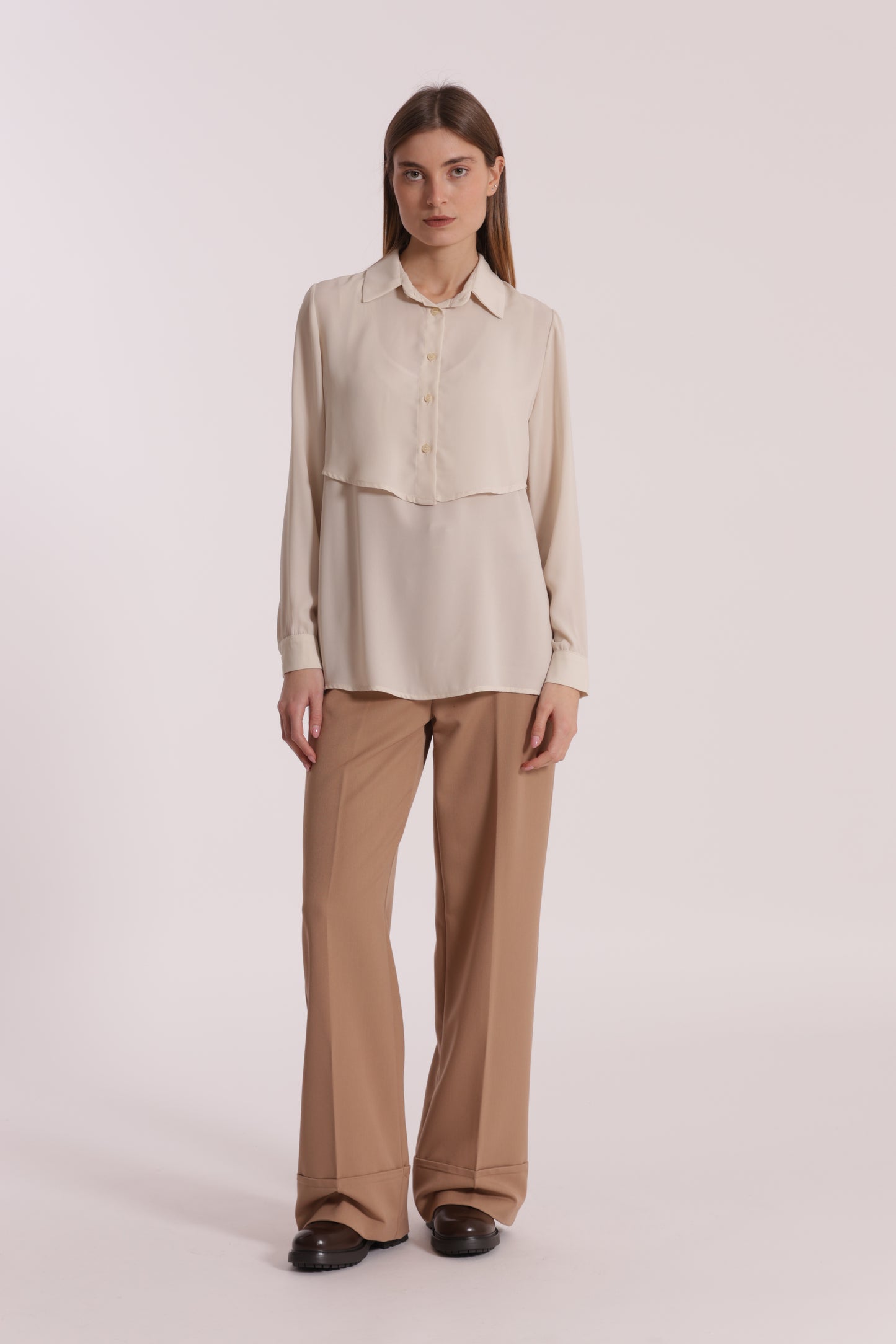 PANTALONE CROPPED CON CINTURA IN POLYVISCOSA