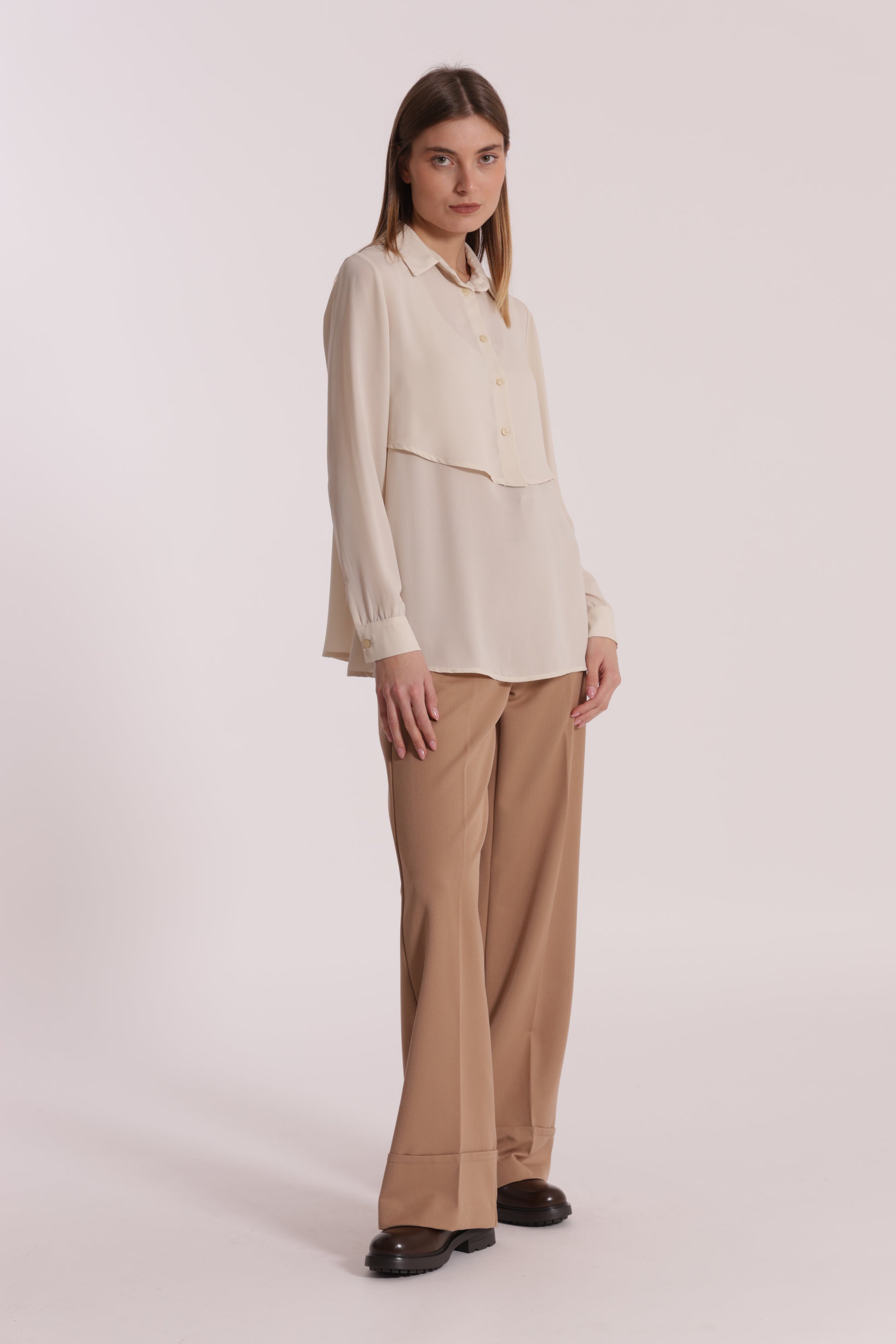 PANTALONE CROPPED CON CINTURA IN POLYVISCOSA