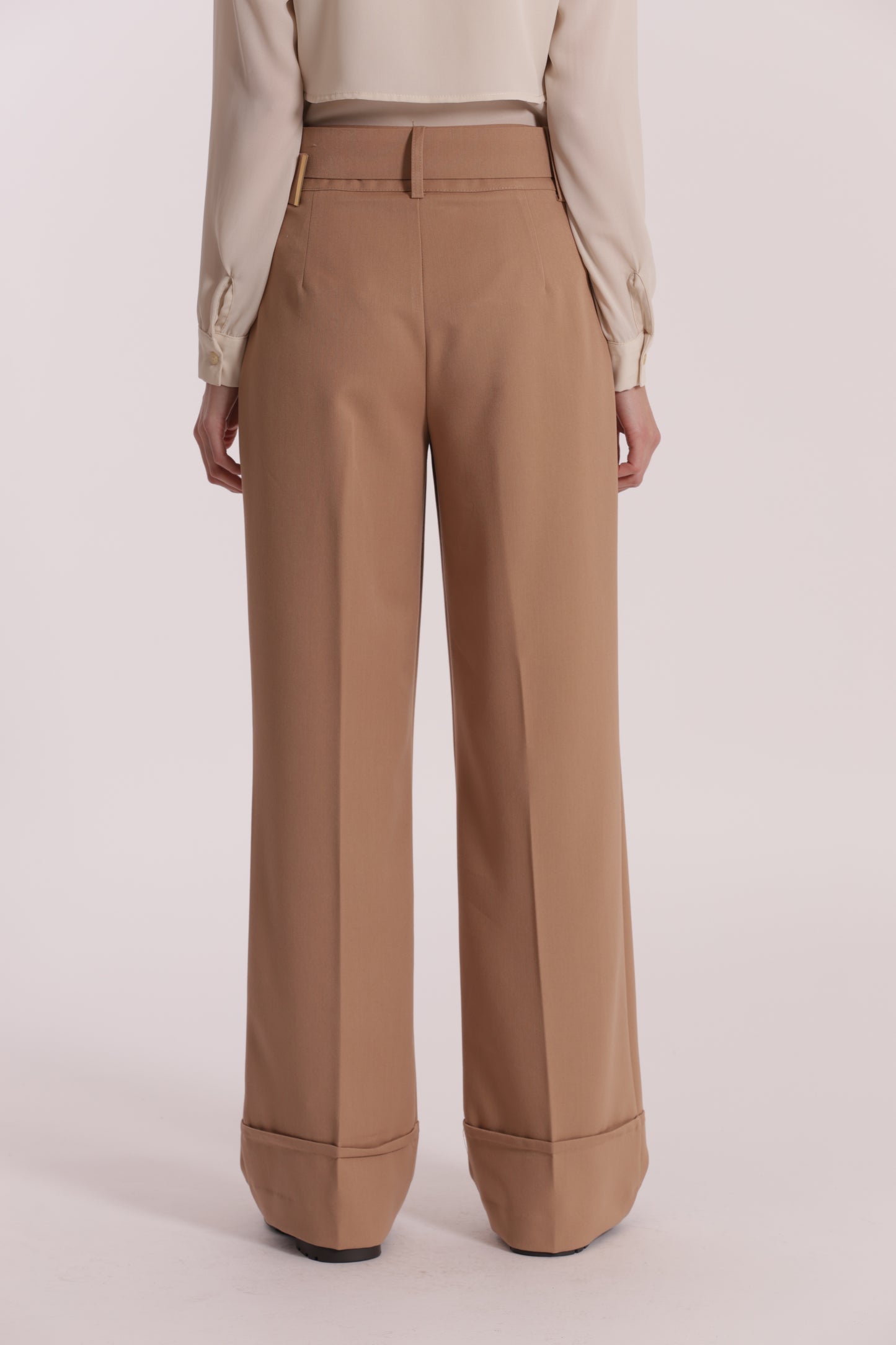 PANTALONE CROPPED CON CINTURA IN POLYVISCOSA