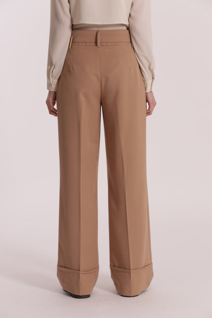 PANTALONE CROPPED CON CINTURA IN POLYVISCOSA