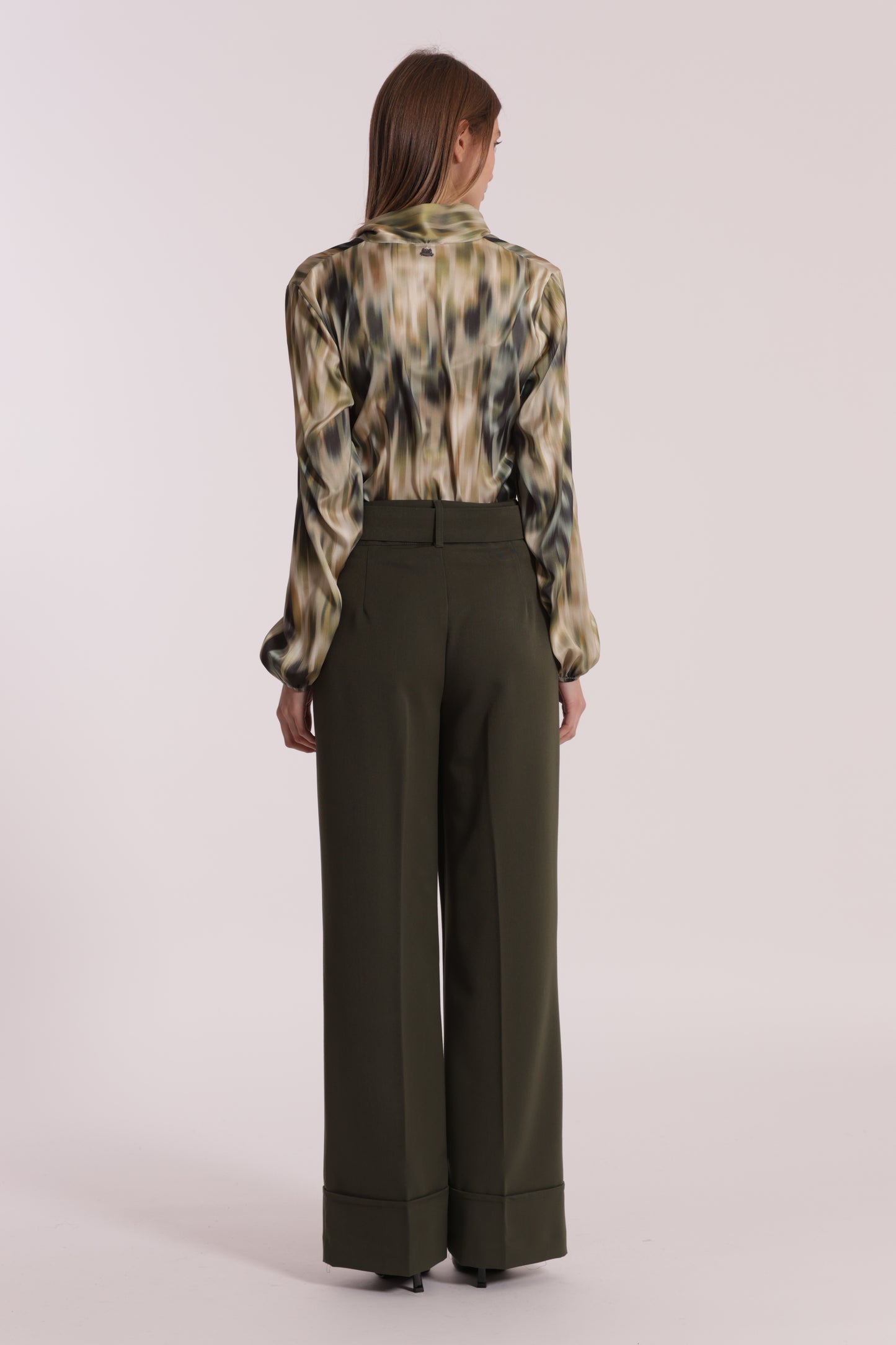 PANTALONE CROPPED CON CINTURA IN POLYVISCOSA