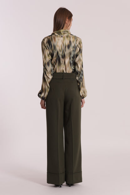 PANTALONE CROPPED CON CINTURA IN POLYVISCOSA