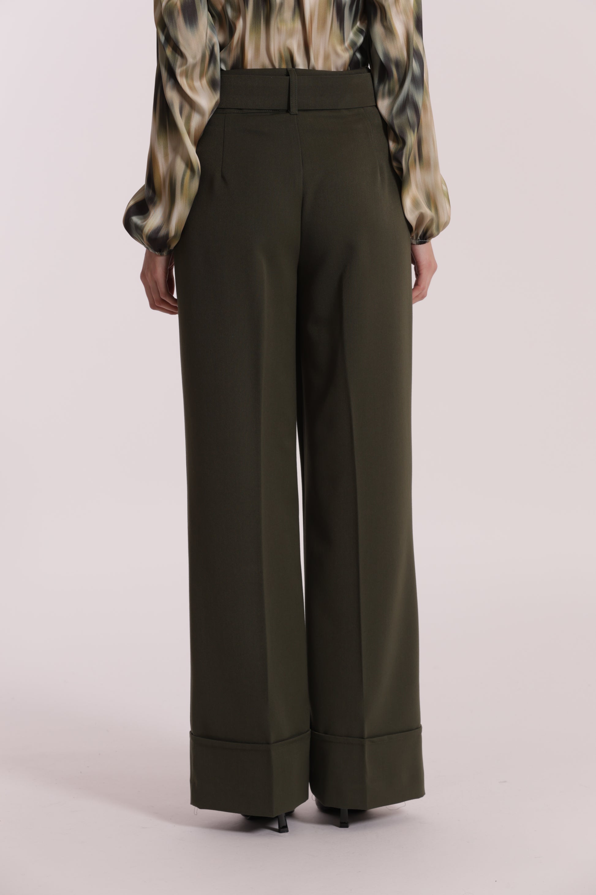 PANTALONE CROPPED CON CINTURA IN POLYVISCOSA