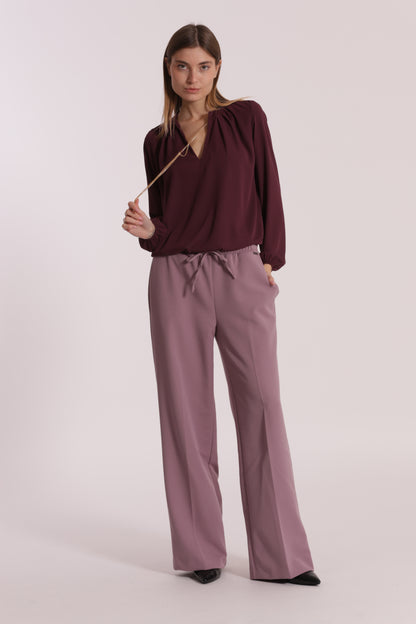 PANTALONE JOGGER PALAZZO IN POLYVISCOSA
