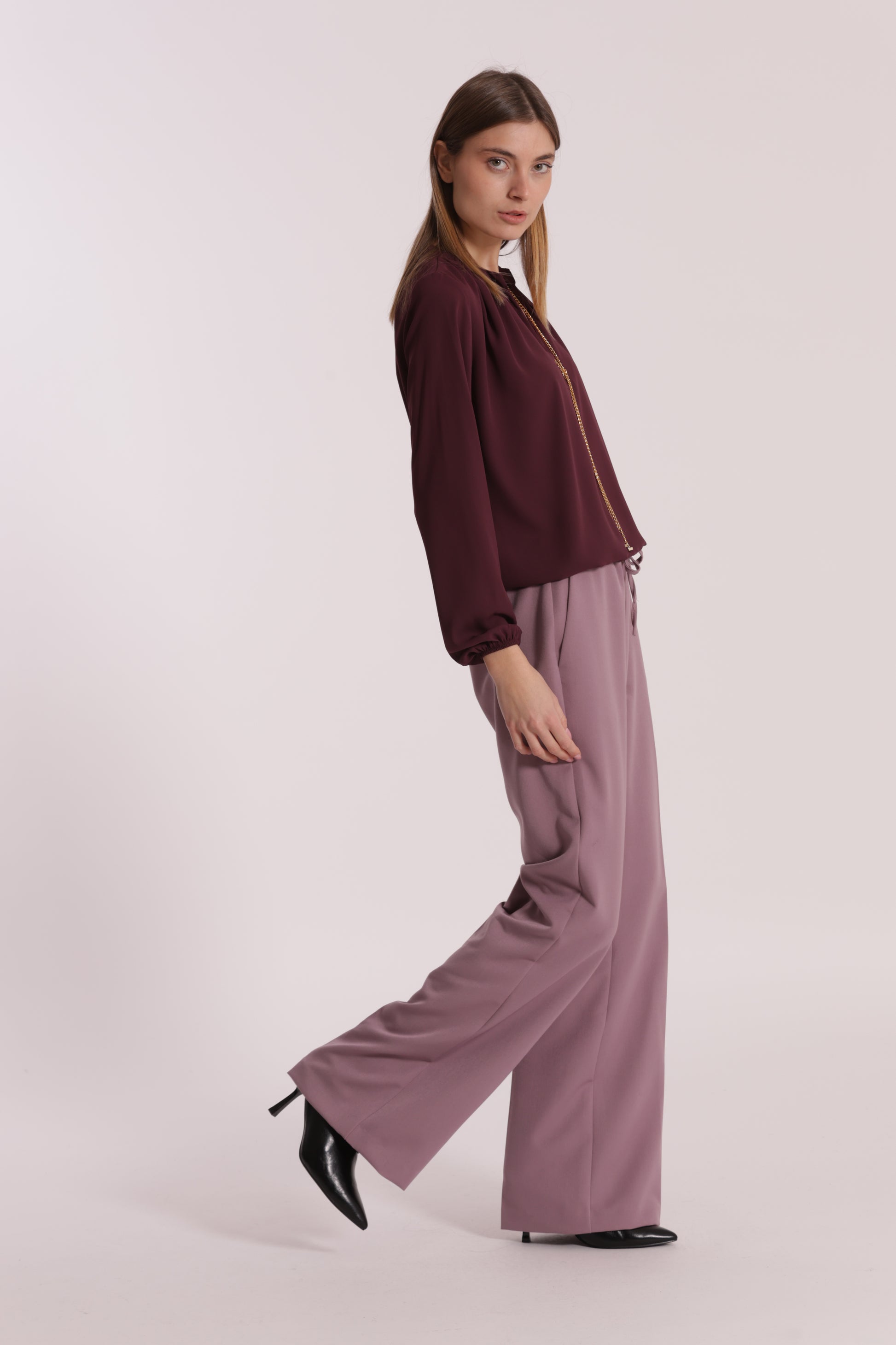 PANTALONE JOGGER PALAZZO IN POLYVISCOSA