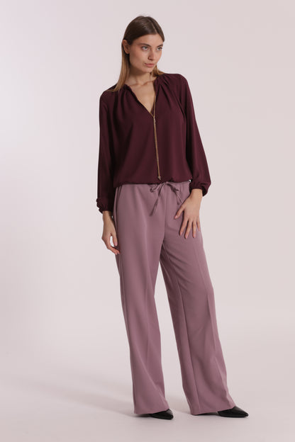 PANTALONE JOGGER PALAZZO IN POLYVISCOSA