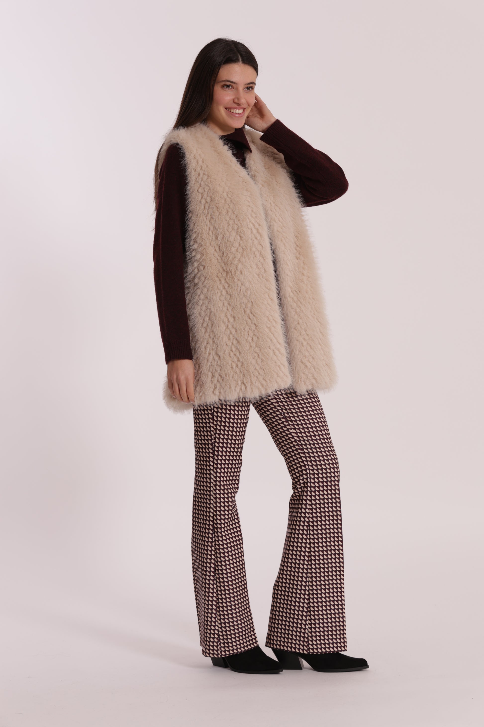 PANTALONE FLARE IN TECNICO FANTASIA GEO