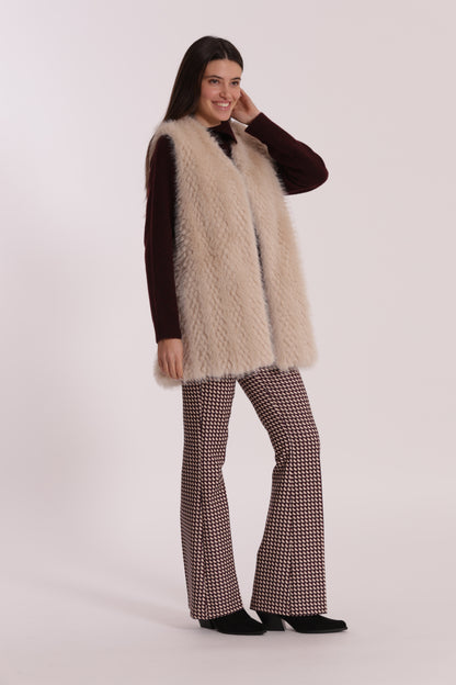PANTALONE FLARE IN TECNICO FANTASIA GEO
