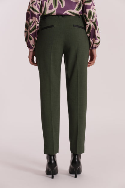 PANTALONE SIGARETTA ELASTICO DIETRO IN TESSUTO FIAMMATO