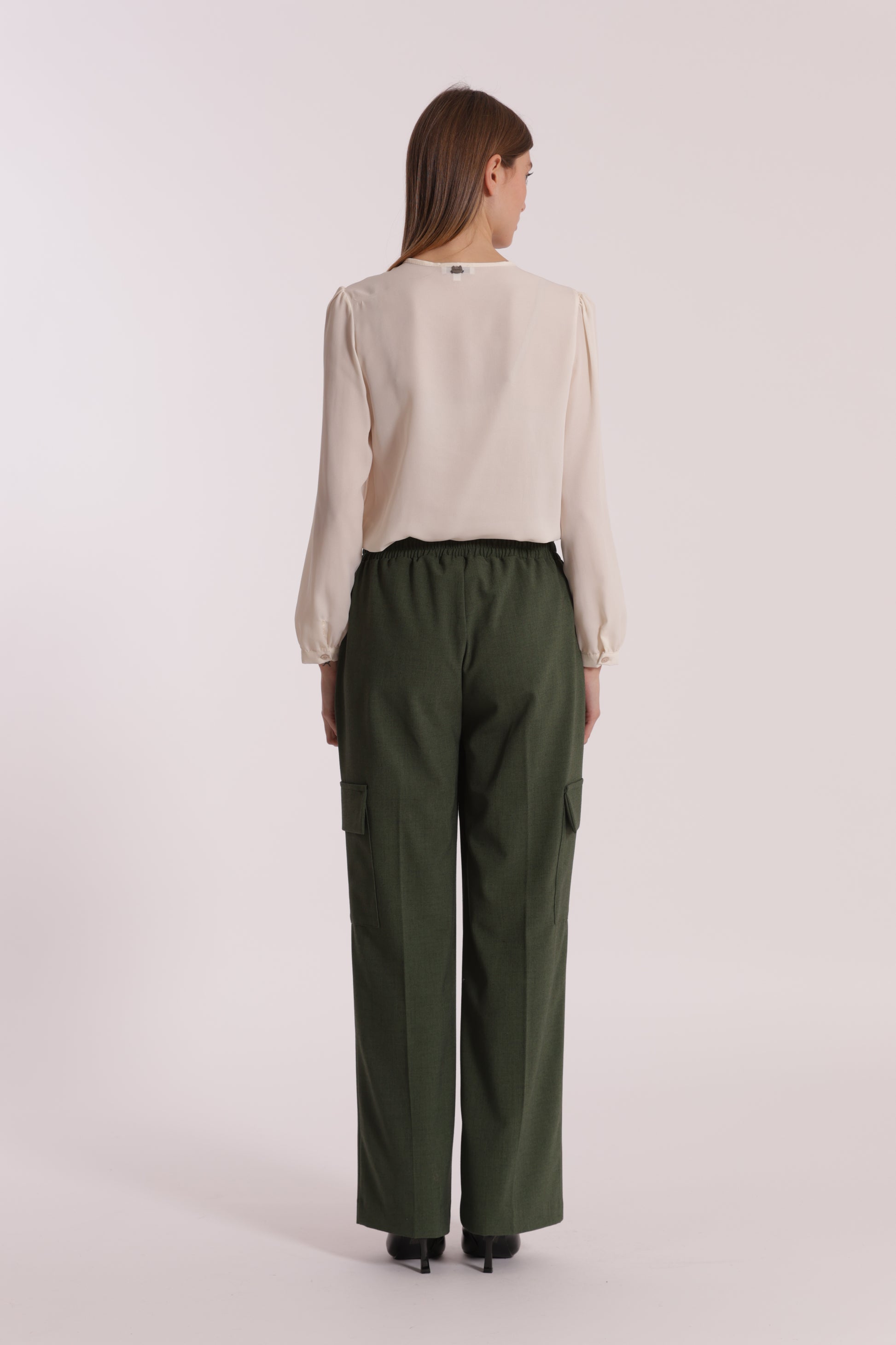 PANTALONE PALAZZO IN TESSUTO FIAMMATO