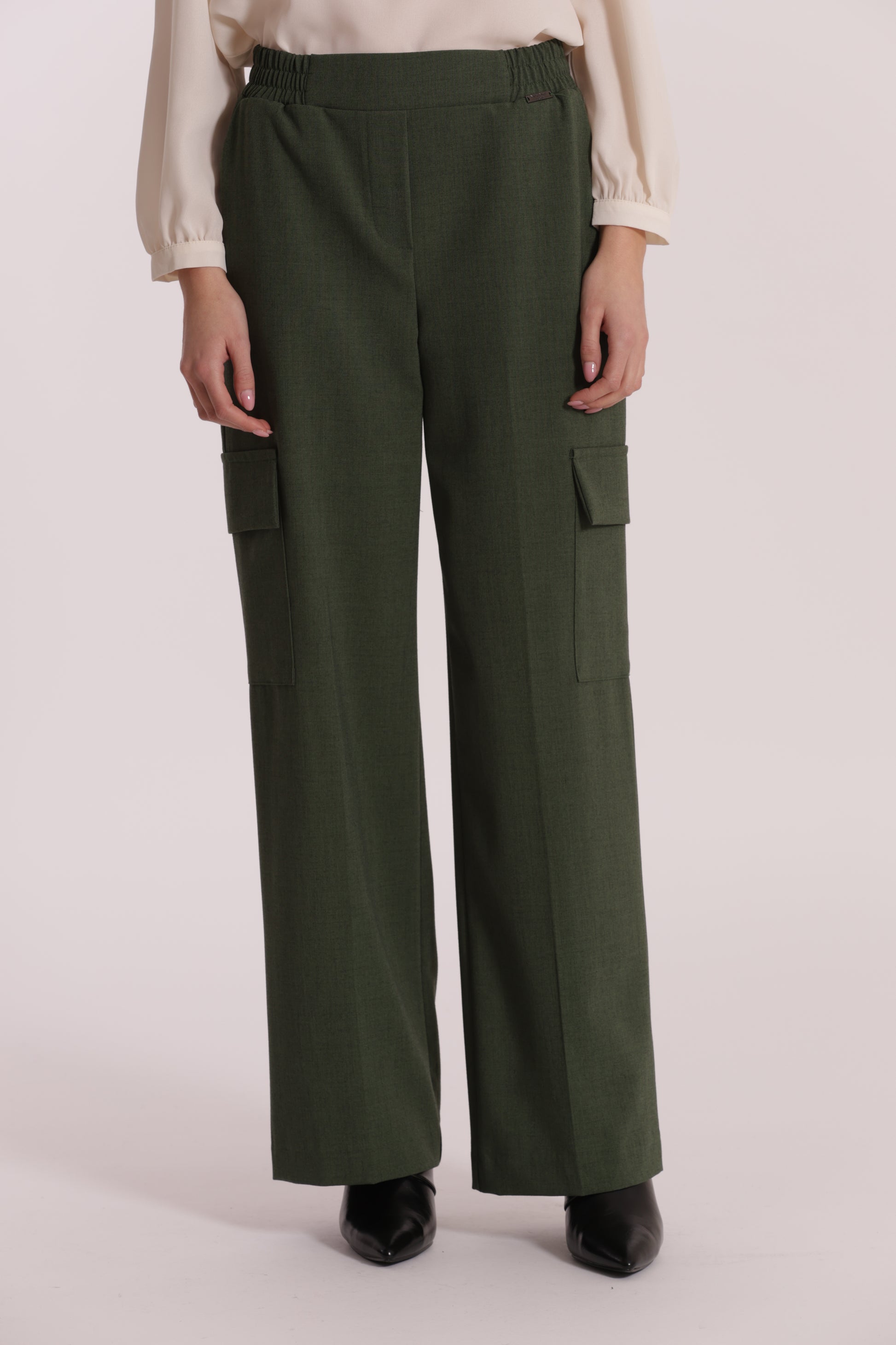 PANTALONE PALAZZO IN TESSUTO FIAMMATO