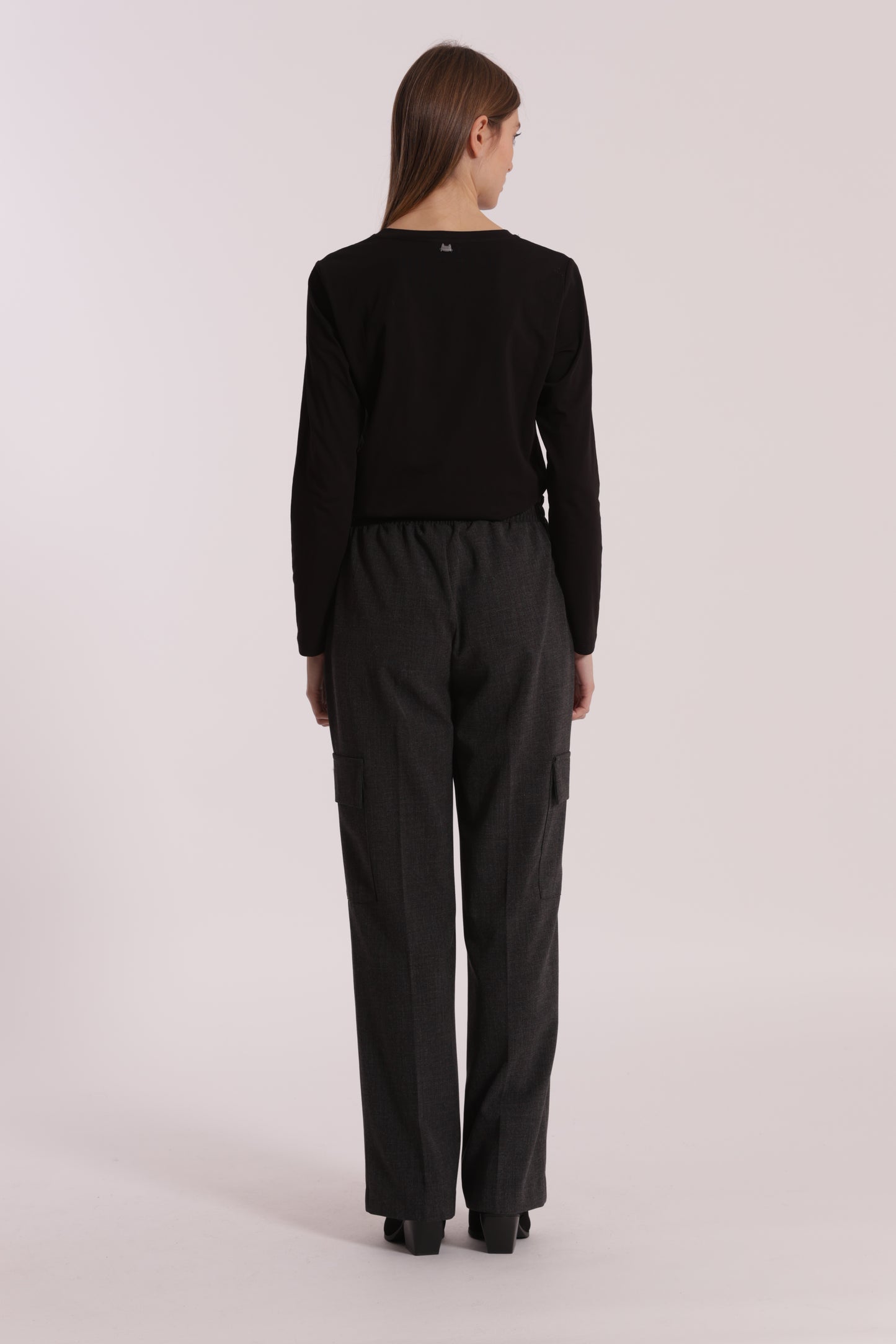 PANTALONE PALAZZO IN TESSUTO FIAMMATO