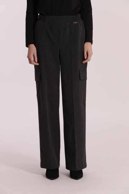 PANTALONE PALAZZO IN TESSUTO FIAMMATO