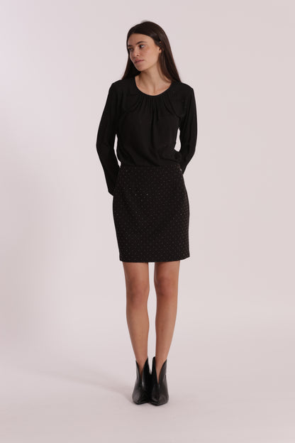 GONNA CORTA CON APPLICAZIONE DI STRASS