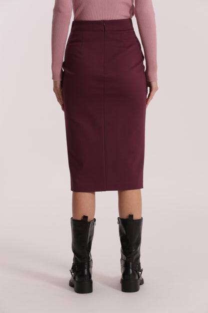 GONNA A TUBINO CON DETTAGLI IN SIMIL PELLE