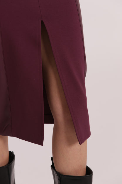 GONNA A TUBINO CON DETTAGLI IN SIMIL PELLE