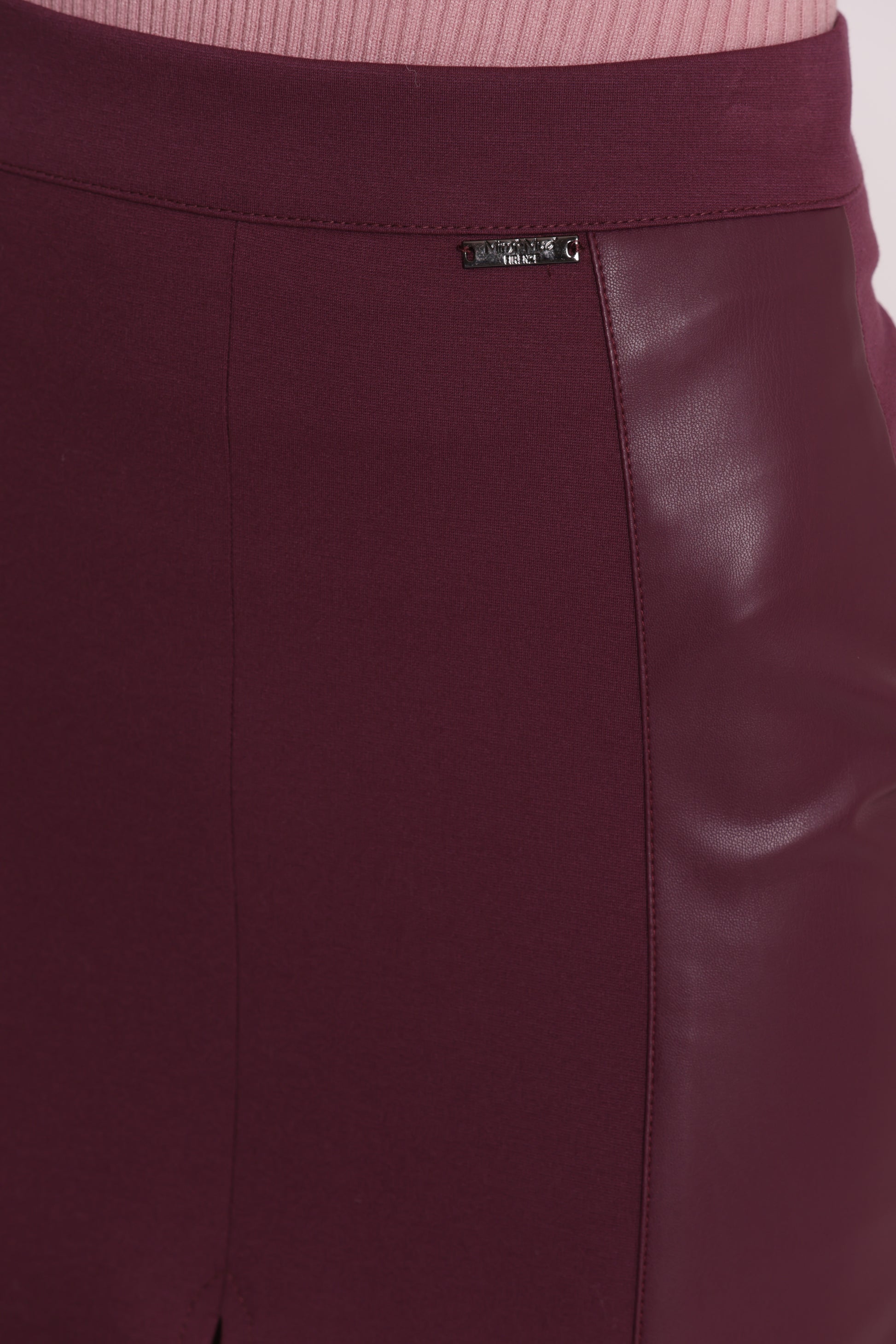 GONNA A TUBINO CON DETTAGLI IN SIMIL PELLE