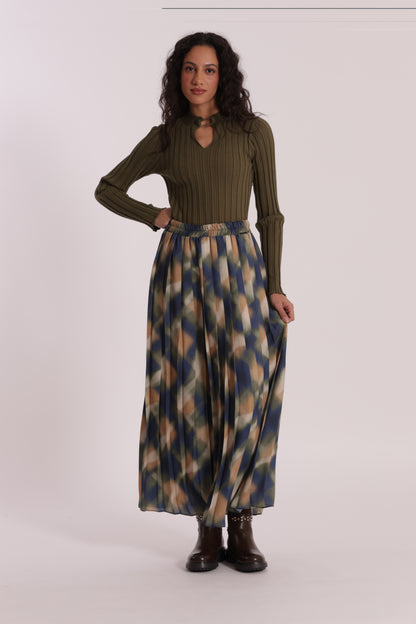 GONNA LUNGA PLISSE FANTASIA CHECK