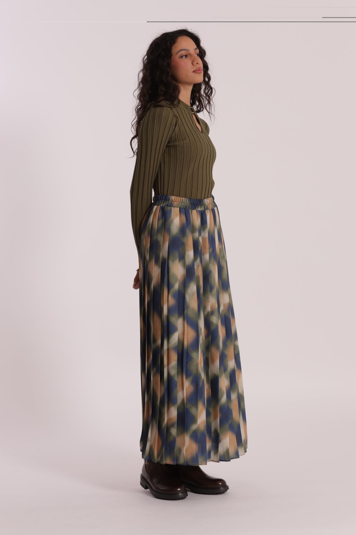 GONNA LUNGA PLISSE FANTASIA CHECK