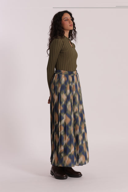 GONNA LUNGA PLISSE FANTASIA CHECK