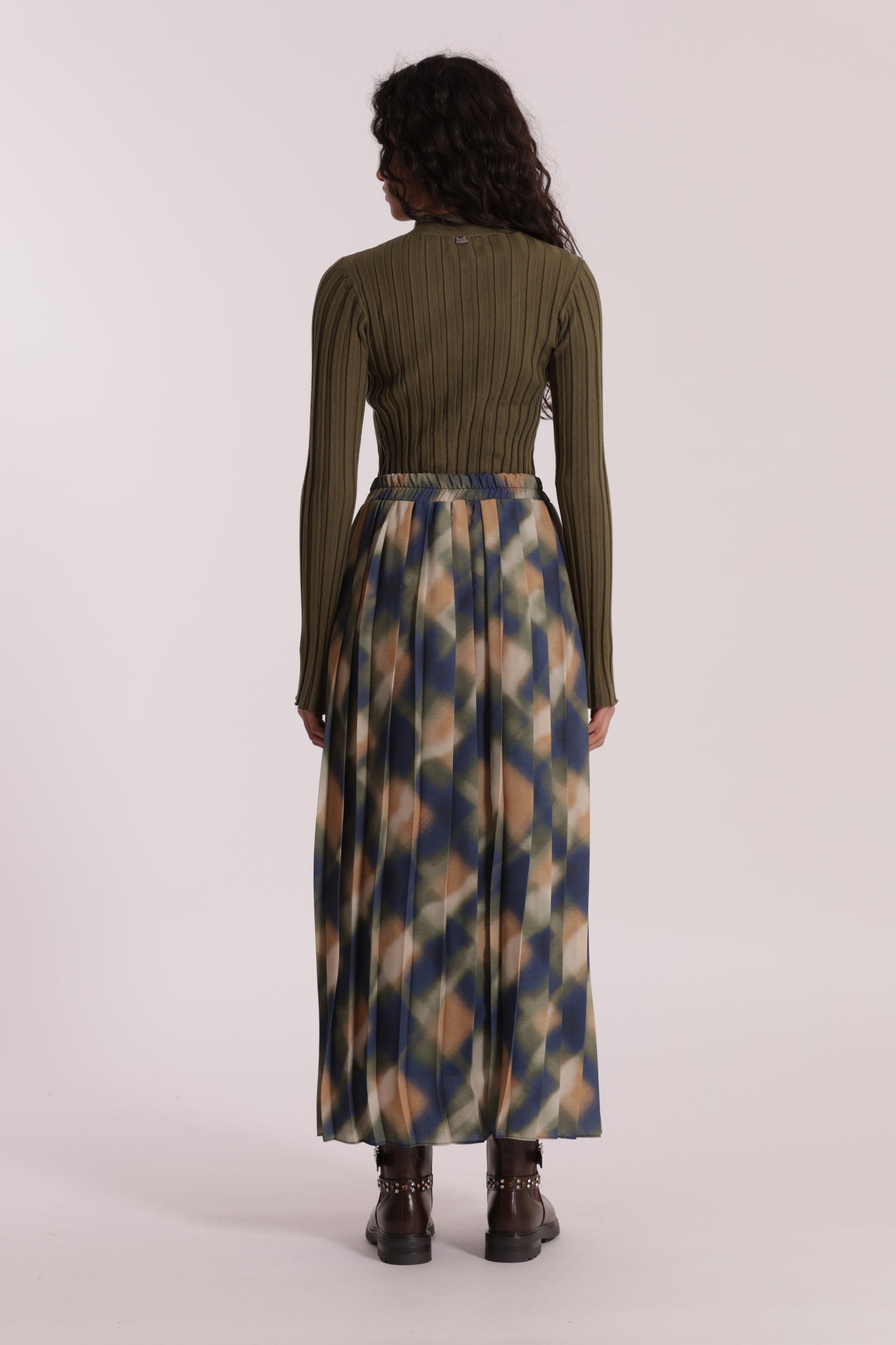 GONNA LUNGA PLISSE FANTASIA CHECK