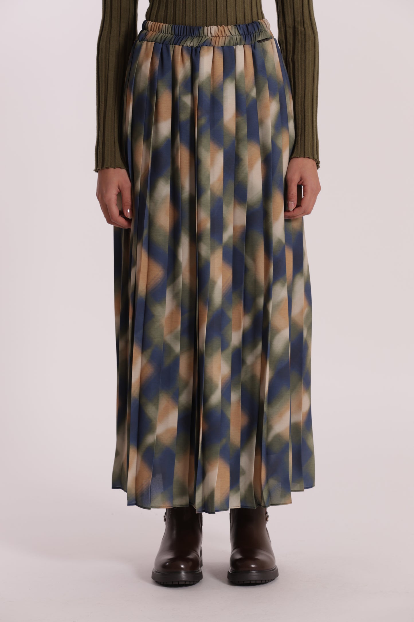 GONNA LUNGA PLISSE FANTASIA CHECK