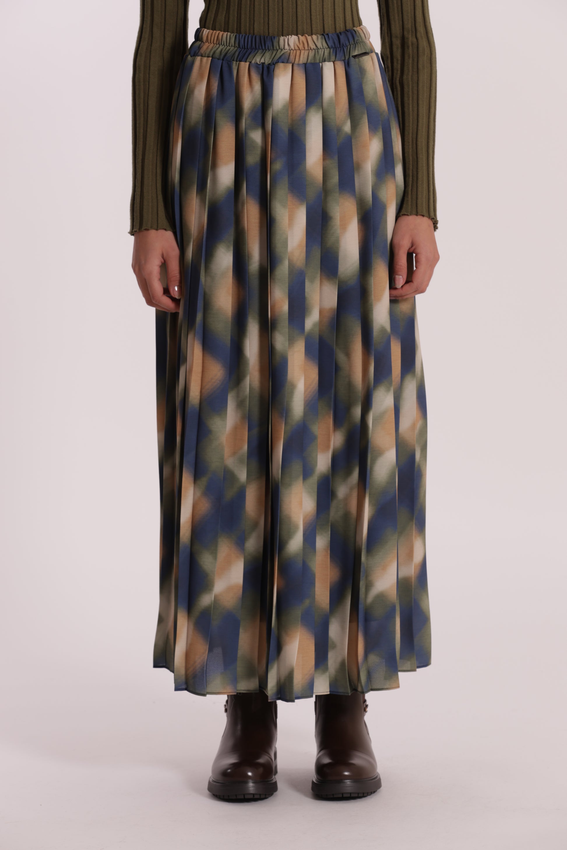 GONNA LUNGA PLISSE FANTASIA CHECK