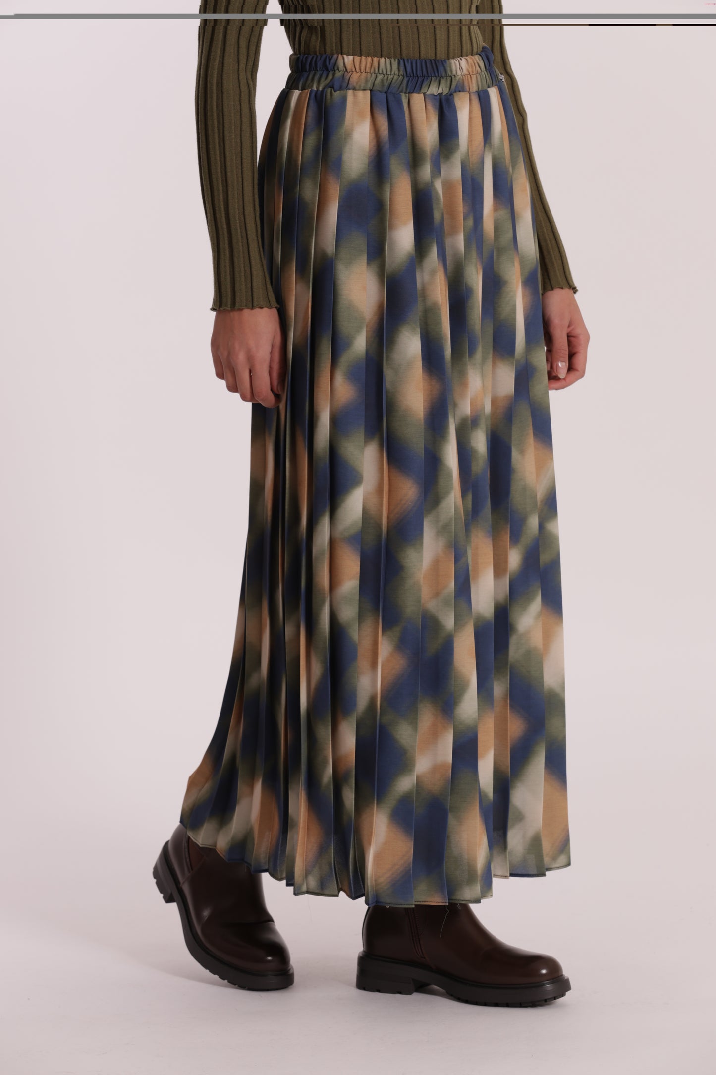 GONNA LUNGA PLISSE FANTASIA CHECK