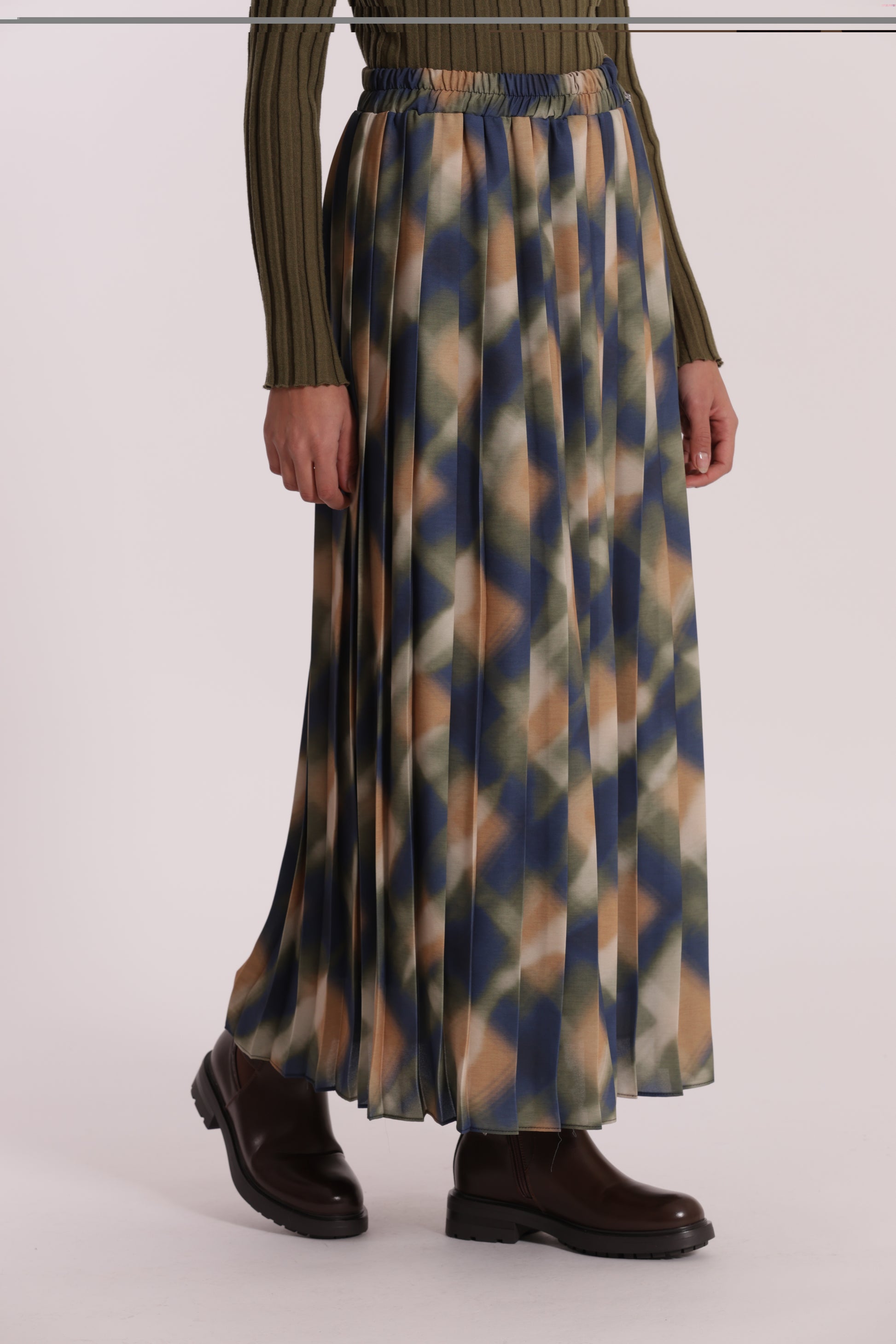 GONNA LUNGA PLISSE FANTASIA CHECK