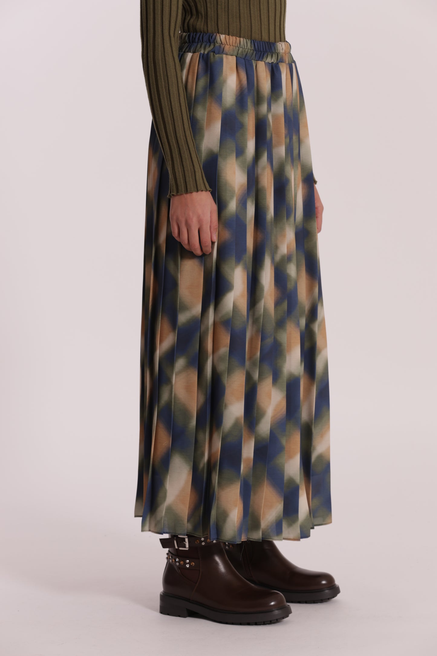 GONNA LUNGA PLISSE FANTASIA CHECK