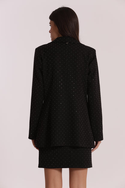 GIACCA LUNGA CON APPLICAZIONE DI STRASS