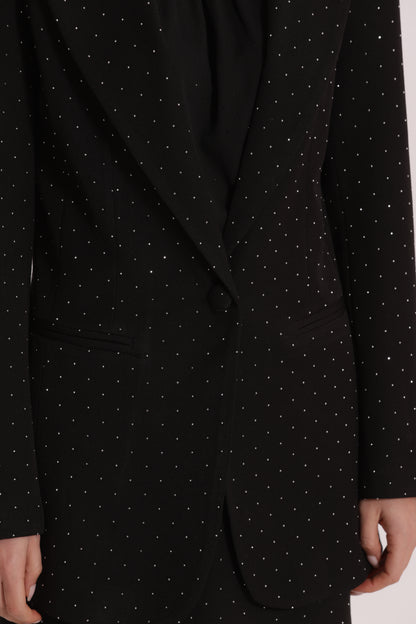 GIACCA LUNGA CON APPLICAZIONE DI STRASS