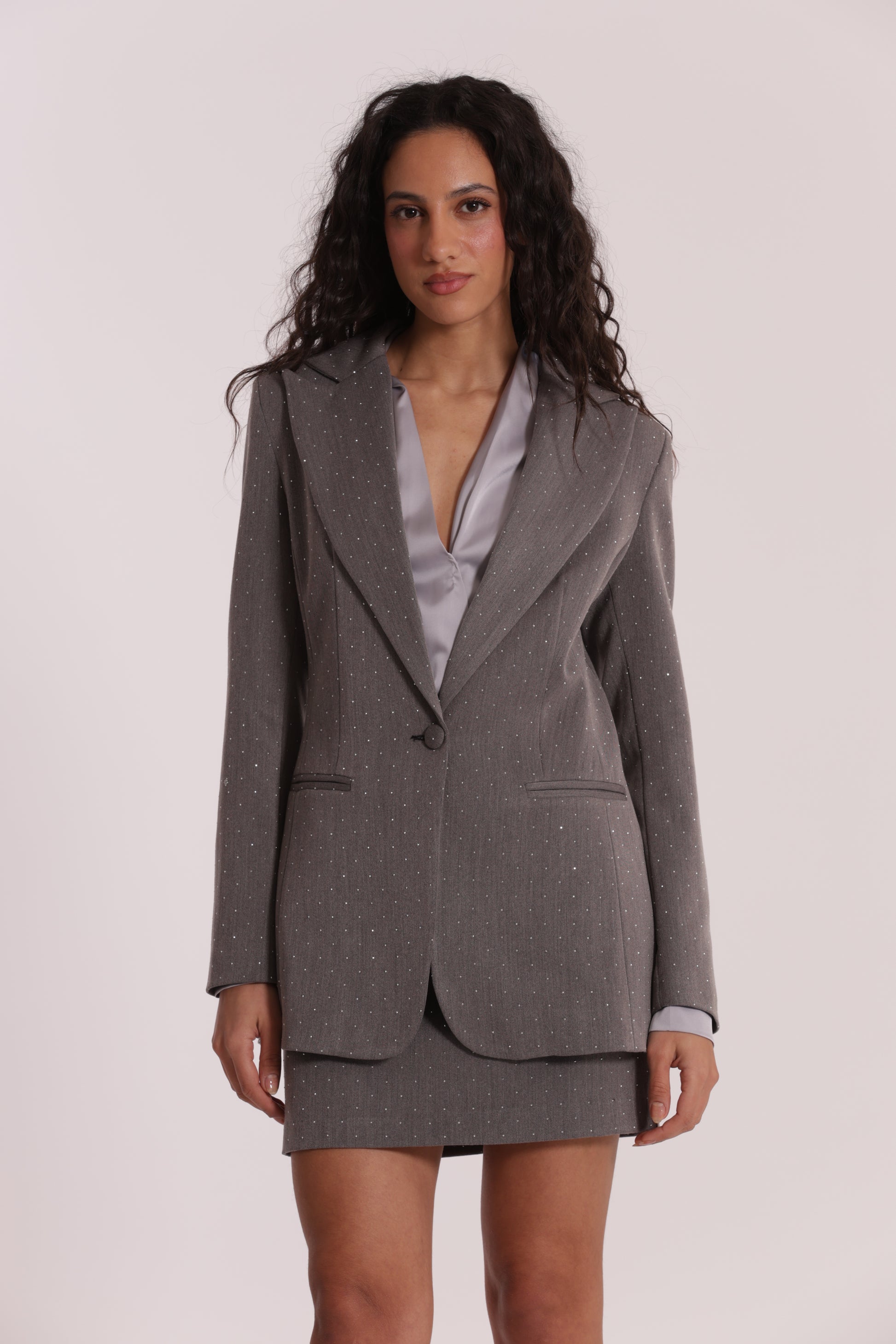 GIACCA LUNGA CON APPLICAZIONE DI STRASS