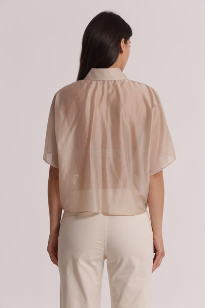 CAMICIA CROPPED IN TESSUTO LEGGERO