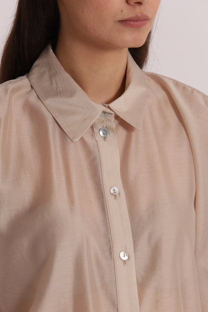 CAMICIA CROPPED IN TESSUTO LEGGERO
